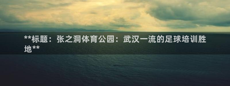 欧陆娱乐不让提现：**标题：张之洞体育公园：武汉一流的足球培